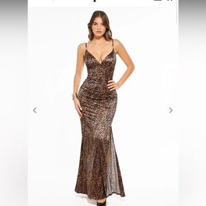 Shapewear Satin Deep-V Front Slit Maxi Dress